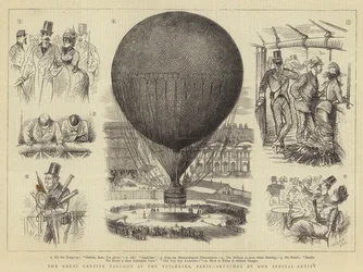 Der große Fesselballon in den Tuilerien, Paris