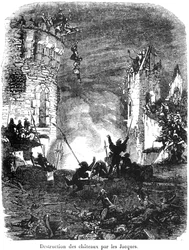 Die Jacques zerstören Burgen im Jahr 1358