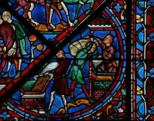Das Joseph-Fenster: Die Ägypter lagern das Getreide ein