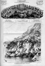 Das Monte-Carlo-Unglück: Zugunglück an der Küstenbahnlinie. Zeitung. Gravur in „Le Monde Illustré“