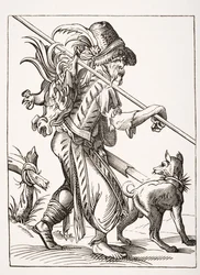 Der Geflügelhändler, nach einer Illustration aus dem 16. Jahrhundert, gezeichnet und graviert von Jost Amman (1539-91) aus 