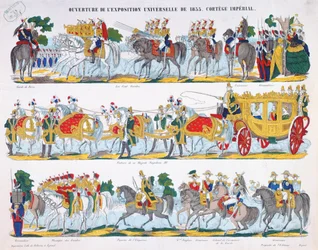 Der königliche Zug bei der Eröffnung der Weltausstellung 1855