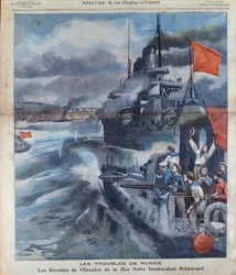 Die russische Meuterei im Schwarzen Meer und die Bombardierung von Sebastopol, Illustration aus Le Petit Parisien, 1905