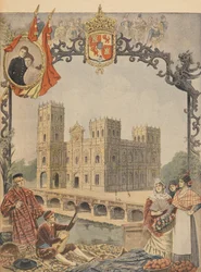 Der spanische Pavillon auf der Weltausstellung 1900 in Paris, Illustration aus Le Petit Journal, 4. März 1900