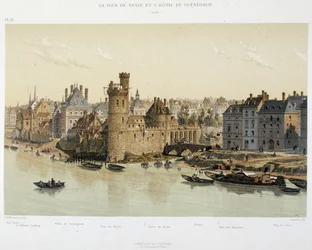 Der Turm von Nesles und das Hotel de Guenegaud im Jahr 1650 - in „Paris a travers les ages“, späte 19. Jahrhundert