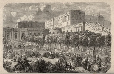 Die Orangerie von Versailles - Orangerie des Schlosses von Versailles - Gravur in „PATRIE“ - Beschreibung der malerischen Frankreich in 6 Bänden von Lucien Huard - Ende des 19. Jahrhunderts