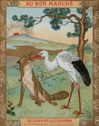 Der Wolf und der Kranich, eine von Äsops Fabeln