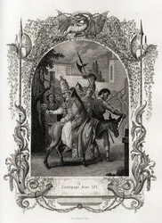 Der Gegenpapst Johannes XVI (997 bis 998). Gravur zur Illustration von Histoire des popes von Maurice Lachatre (1814-1900), librairie du progres, Paris