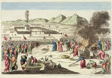 Das Lager der Israeliten und das Opfer der roten Kuh