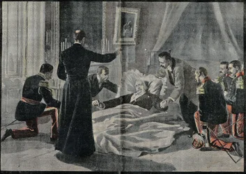 Der Tod von Felix Faure, Präsident von Frankreich, Abbe Renault erteilte ihm die Absolution