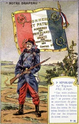 Die Fahne des 84. Linien-Infanterieregiments der 3. Republik