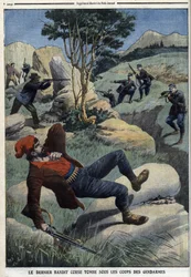 Der letzte korsische Bandit fällt unter den Schlägen der Gendarmen - „Le Petit Journal“ vom 5. Dezember 1909 (Gravur)