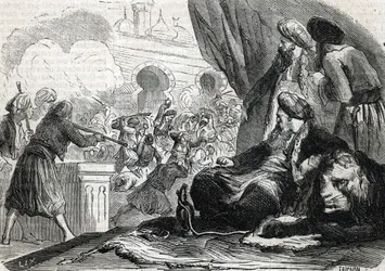 Das Massaker an der Armee der Janitscharen 1826 durch Sultan Mahmoud II, Konstantinopel (1864)