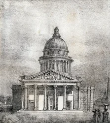 Das Pantheon - „Alphabet Picturesque des Monumens de Paris“ um 1840 (Gravur)