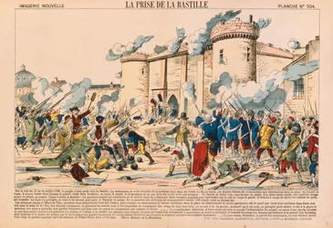 Die Einnahme der Bastille während der Französischen Revolution am 14. Juli 1789, veröffentlicht von Haguenthal, Pont-a-Mousson, 1840
