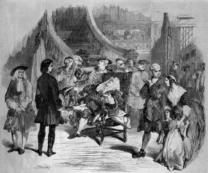 Theateraufführung: "Chatterton" (3. Akt, 6. Szene) von Alfred de Vigny (1797-1863), aufgeführt an der Comédie-Française in Paris