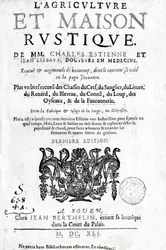 Titelseite von LAgriculture et Maison Rustique, von Charles Estienne, Ausgabe veröffentlicht 1641