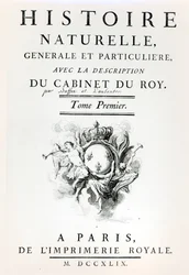 Titelseite von Histoire Naturelle, Generale et Particuliere von Buffon, Paris, 1749