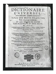 Titelseite des Dictionnaire Universel von Antoine Furetiere (1619-88) 1690