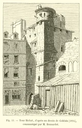 Turm Bichat, nach einer Zeichnung von Goblain, 1824, mitgeteilt von M. Bonnardot