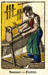 Drechsler - Serie über Handwerke (Bild des 19. Jahrhunderts)