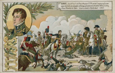 Sammelkarte mit einem Bild der Schlacht von Austerlitz