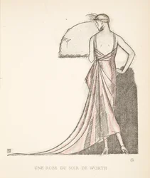 Une Robe du Soir de Worth, aus einer Sammlung von Modeplatten