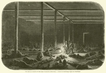 Ein Gasthaus oder Holzhaus in Kentucky (USA) (Gravur)