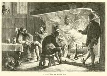 Ein Kamin im Mittelalter