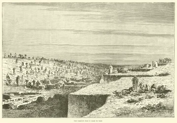 Ein Graben im Suezkanal (Gravur)