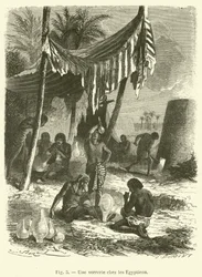 Glasbläserei bei den Ägyptern (Stich)