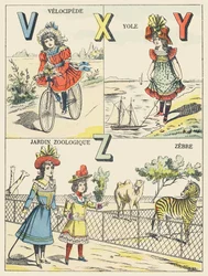 V X Y Z: Velociped, Yole, Zoologischer Garten, Zebra