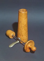 Vaginalspekulum verwendet von Joseph-Claude-Anthelme Recamier (1774-1852) (Holz & Metall)