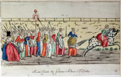 Vanguard der Frauen, die am 5. Oktober nach Versailles gehen