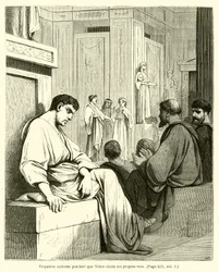 Vespasian schläft, während Nero seine eigenen Verse rezitiert