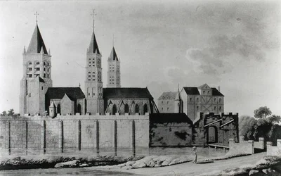 Ansicht der Abtei Saint-Germain-des-Prés zu Beginn des 15. Jahrhunderts