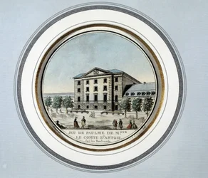 Ansicht des Jeu de Paume von Monsignore dem Grafen von Artois - Lithographie