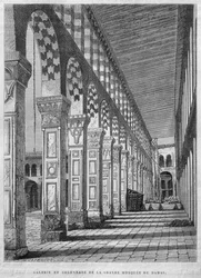 Ansicht des nördlichen Portikus der Umayyadenmoschee, Damaskus, Syrien, aus „La Syrie d