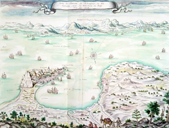 Ansicht der Belagerung von Gibraltar im Jahr 1704