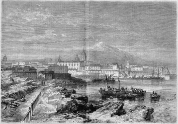 Ansicht der Stadt Catania am Fuße des Vulkans Ätna. Sizilien, Italien