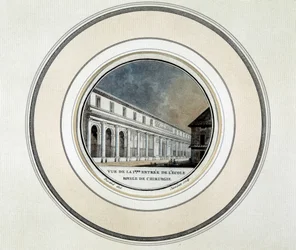 Ansicht des Eingangs der Königlichen Chirurgieschule - Lithographie