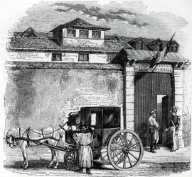 Ansicht des alten Arresthauses der Nationalgarde, bekannt als Hotel des Beans in Paris (Gefängnis der Nationalgarde in Paris)