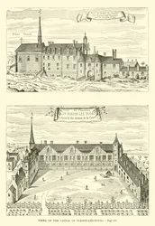 Ansichten des Schlosses von Plessis-les-Tours