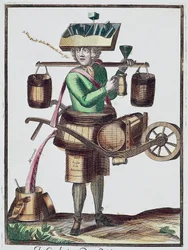 Essighersteller, Farbige Gravur, Frankreich