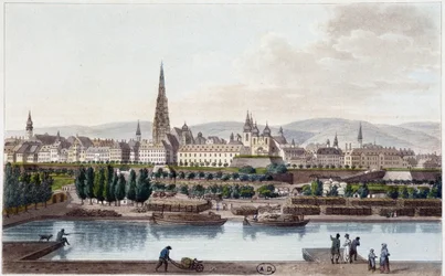 Ansicht von Wien von der Landstraße aus - in Malerische Reise in Österreich von Graf Alexandre de Laborde, Paris, ed. Didot l