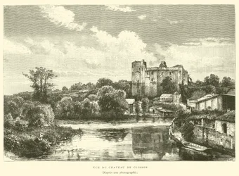 Ansicht des Schlosses von Clisson (Gravur)