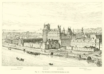 Ansicht des Louvre und des Hotels von Bourbon, 1576