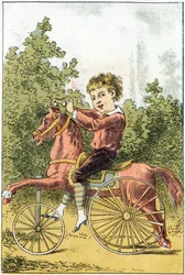 Beim Spielen des Pferdes sagen wir U U U U U U U U DA DA - im „Alphabet des petits savants“, späte 19. Jahrhundert