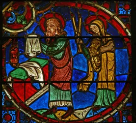 Fenster mit Darstellung von Elisa und der Witwe