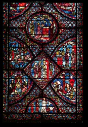 Fenster mit Szenen aus dem Leben Karls des Großen (747-814) aus dem Chorumgang